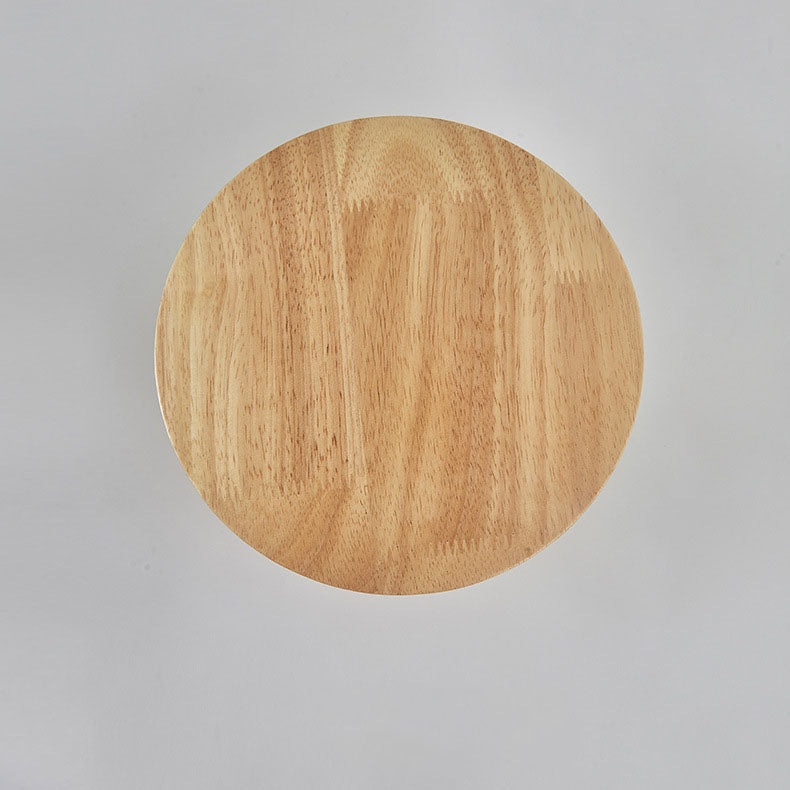 Round Irregular Oval Wood Wall Lamp