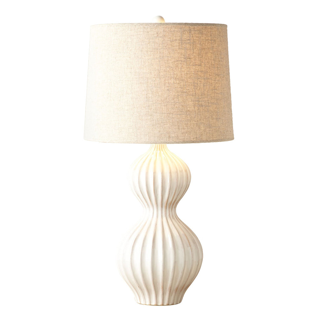 Decorative White Ceramic Gourd Table Lamp