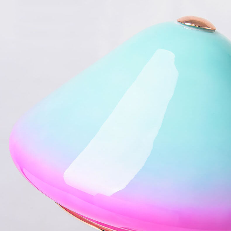 Colorful Mushroom Hardware Glass Table Lamp