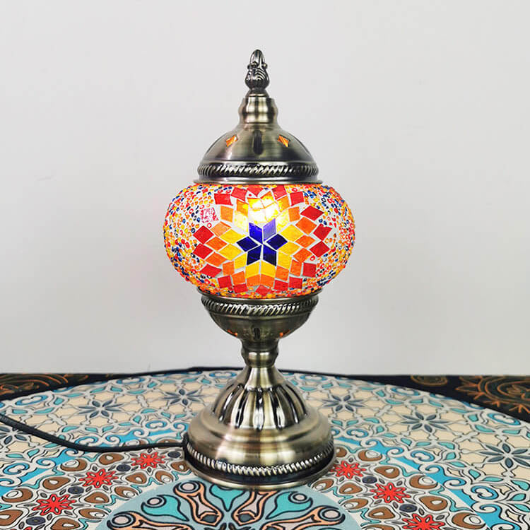 Turkish Stained Glass Globe Table Lamp