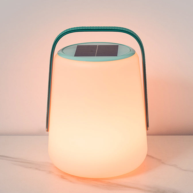 Leather PE Cylinder Striped Outdoor Light