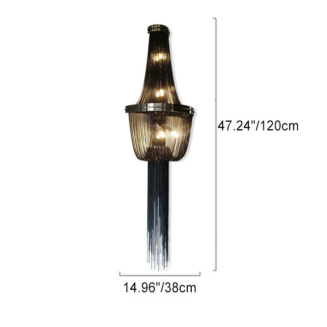 Aluminum Iron Tassel Sprocket 4-Light Wall Lamp