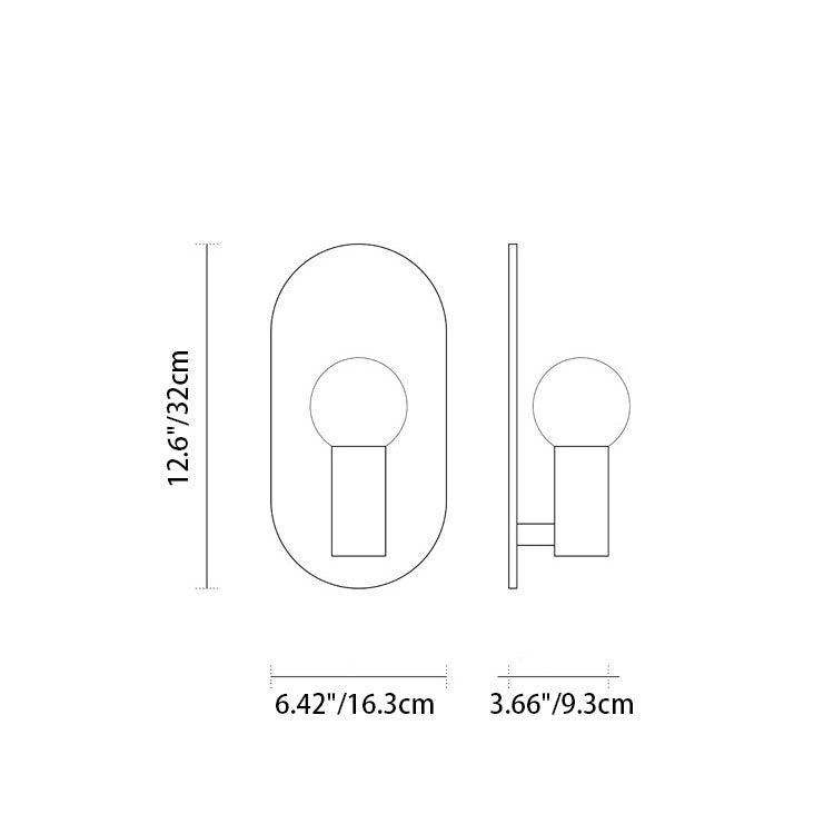 Iron Oval Ball Bedroom Wall Lamp