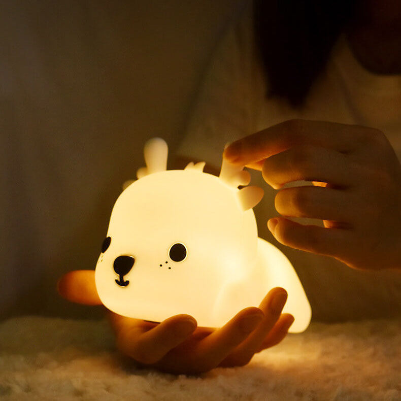 Deer-shaped Silicone Charging Night Table Lamp