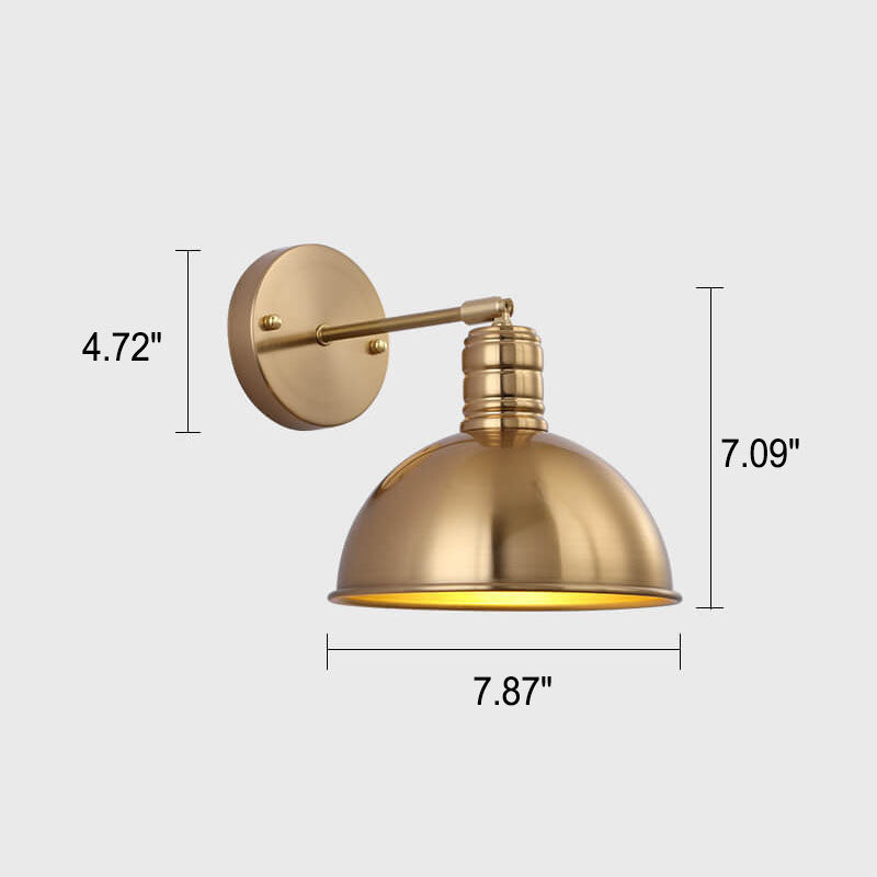 Iron Plated Brass Cone Wall Lamp