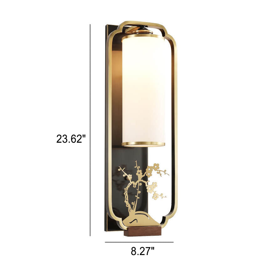 New Copper Glass Column Wall Lamp