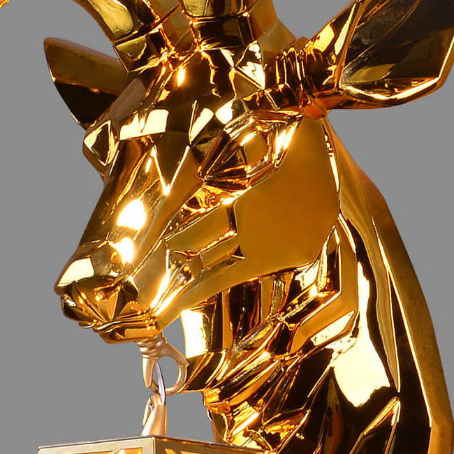 Plating Geometric Deer Head Wall Lamp