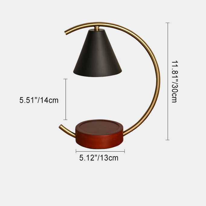 Tapered Hardware Wood Melting Table Lamp