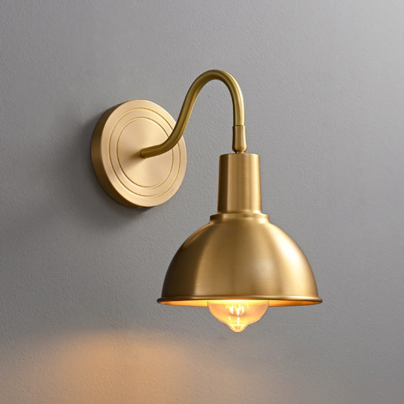 Full Copper Semicircle Living Wall Lamp