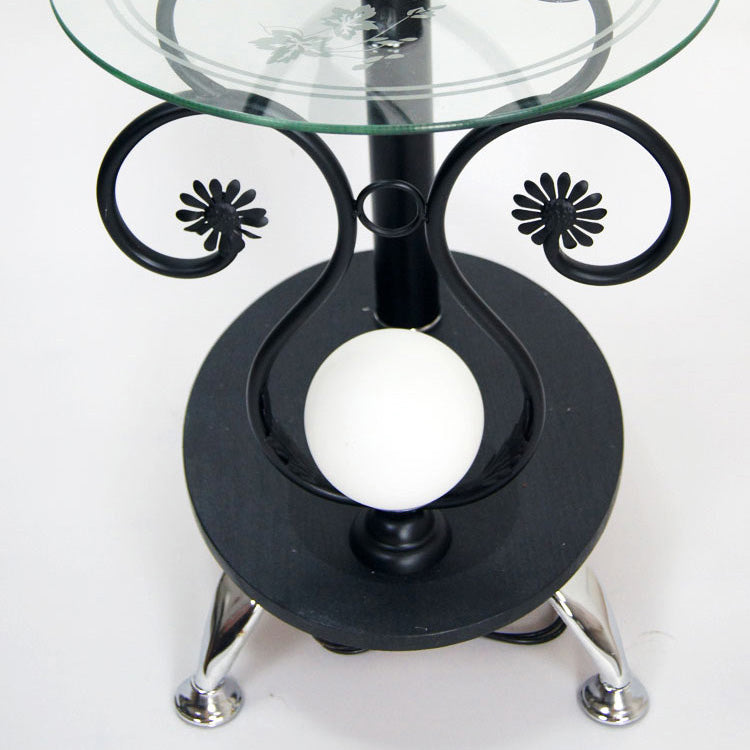 Floral Iron Glass Living 4-Light Floor Lamp