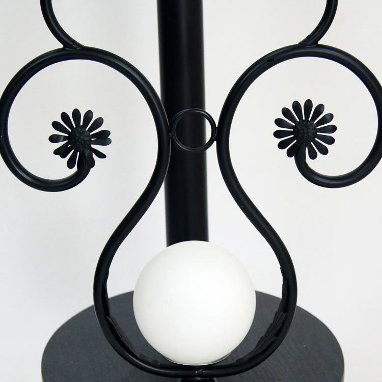 Floral Iron Glass Living 4-Light Floor Lamp