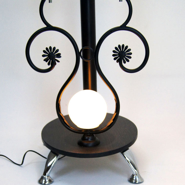Floral Iron Glass Living 4-Light Floor Lamp