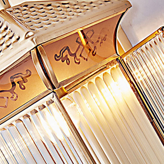 Brass Finish Frame Glass Outdoor Light