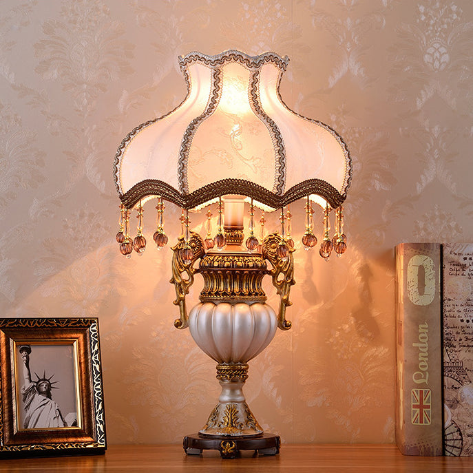 Vase Resin Fabric Bedroom Table Lamp