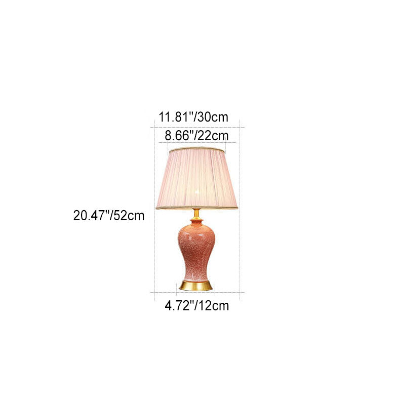 Fabric Ceramic Vase Home Table Lamp