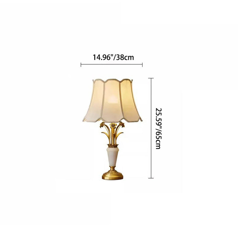 Fabric Jade All Copper Table Lamp