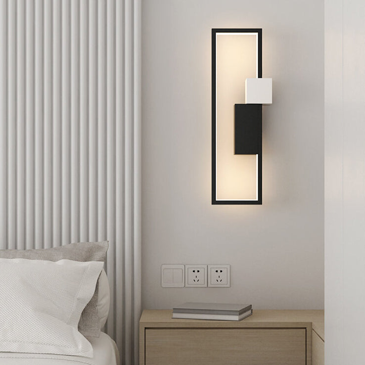 Square Frame Iron Silicone Wall Lamp