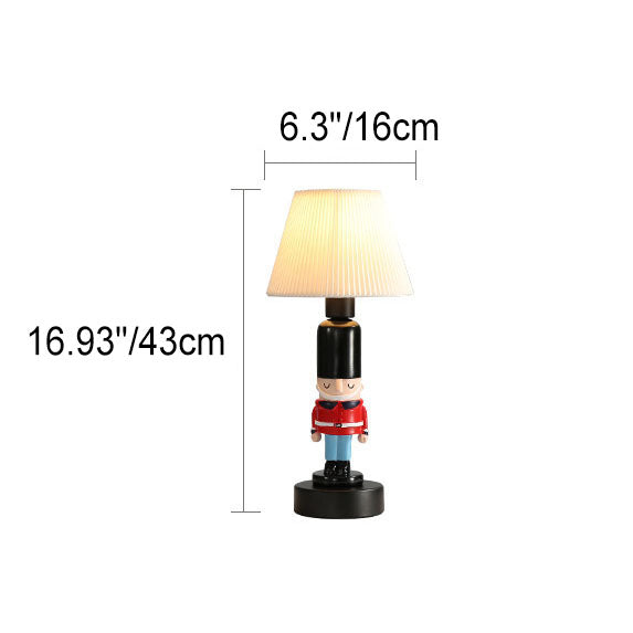 Soldier Resin Fabric Cone Table Lamp
