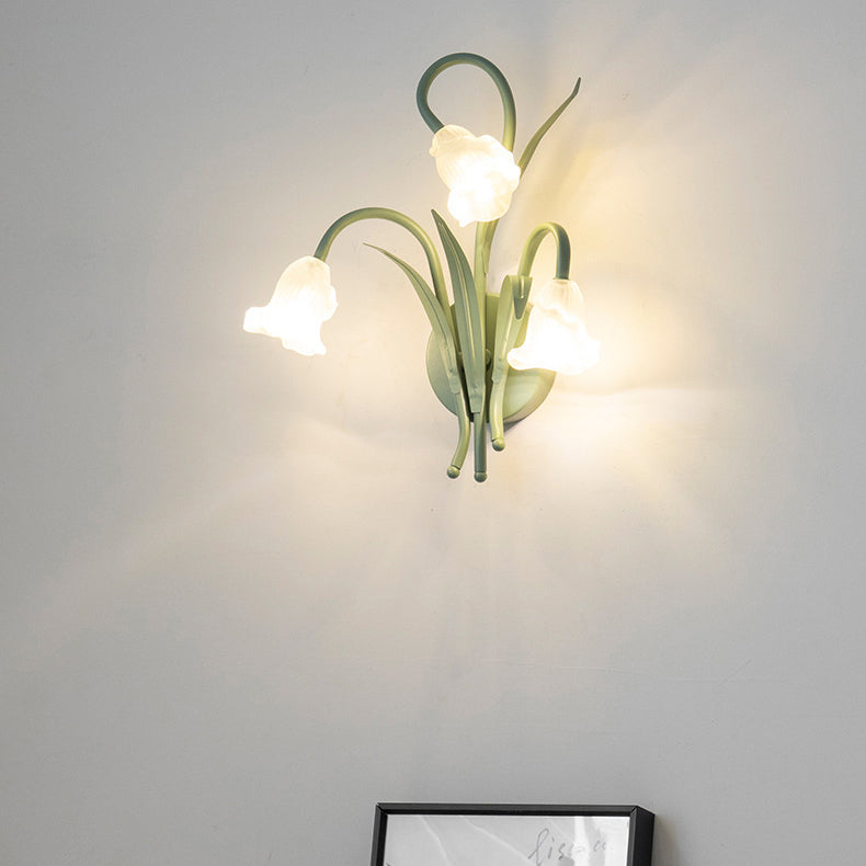 Floral Iron Glass 3/6 Wall Lamp
