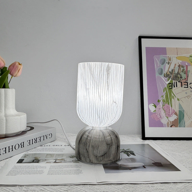 Cylinder Funnel Glass Bedroom Table Lamp