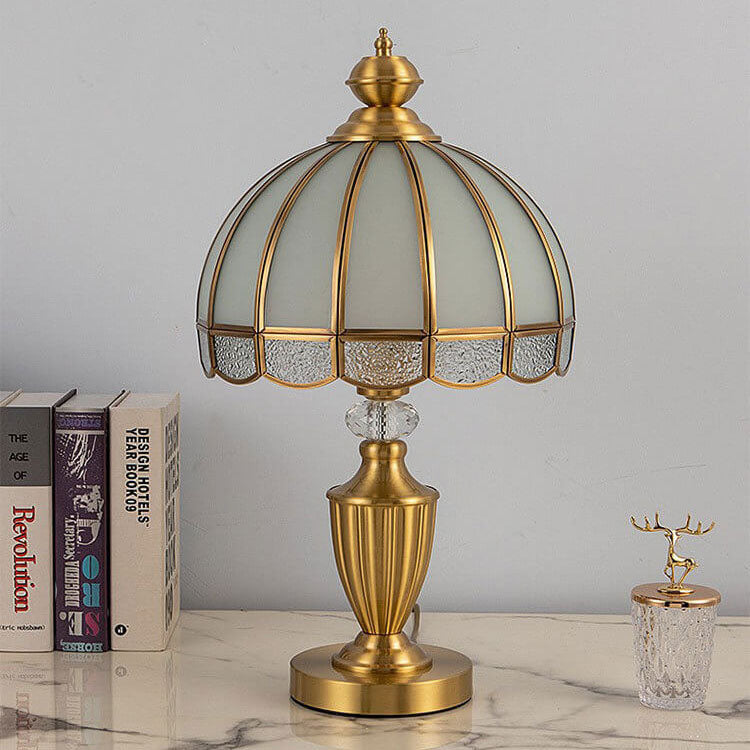 Brass Water Pattern Glass Table Lamp
