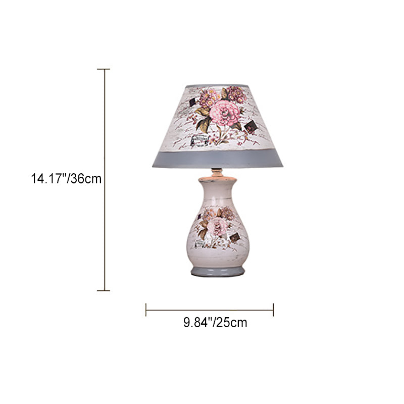 Vase Ceramic Cardstock Bedroom Table Lamp