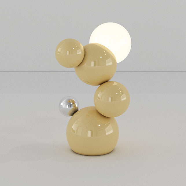 Cream Geometric Abstract Iron Table Lamp