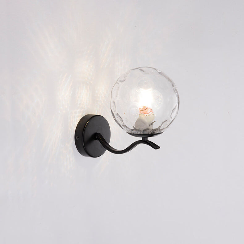 Iron Bracket Spherical Glass Wall Lamp