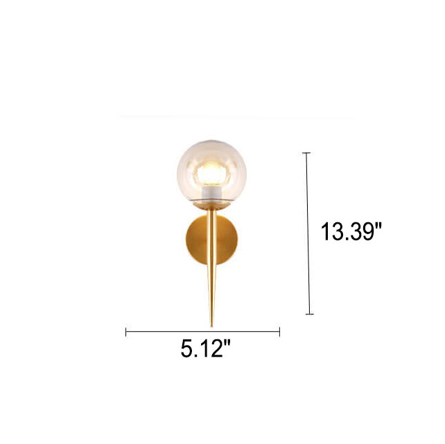 Glass Round Ball Long Wall Lamp