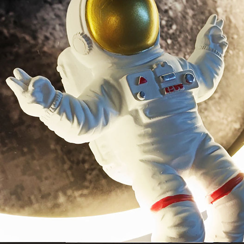Round Lunar Astronaut Hardware Wall Lamp