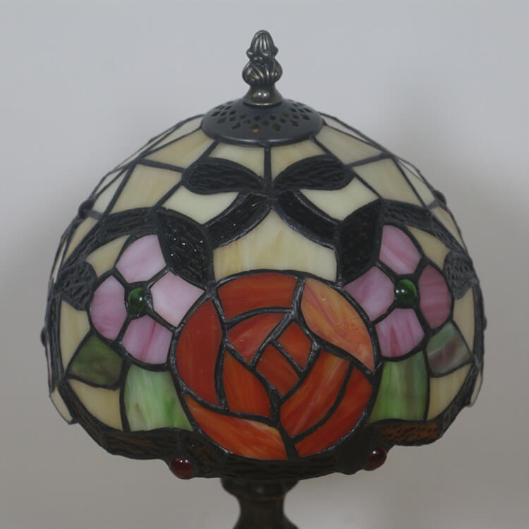Flower Stained Glass Dome Table Lamp