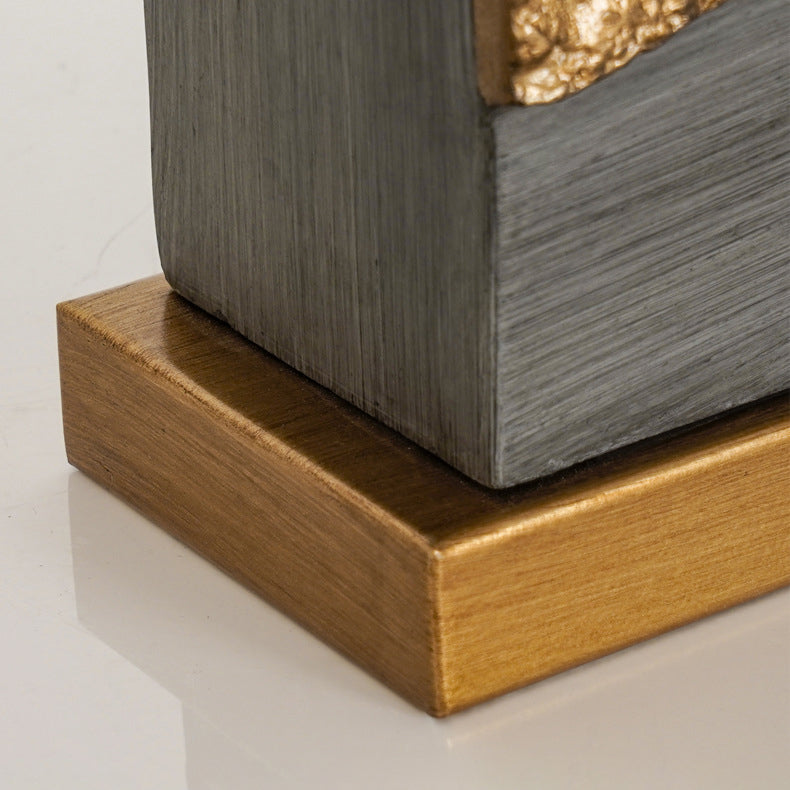 Rectangular Trapezoidal Painted Fabric Table Lamp