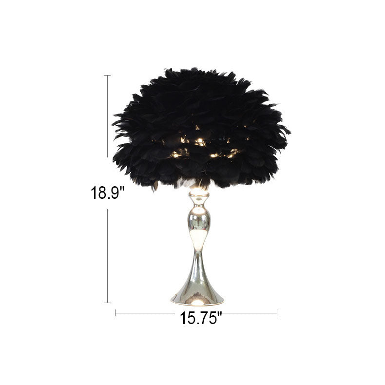 Feather Round Iron Table Lamp