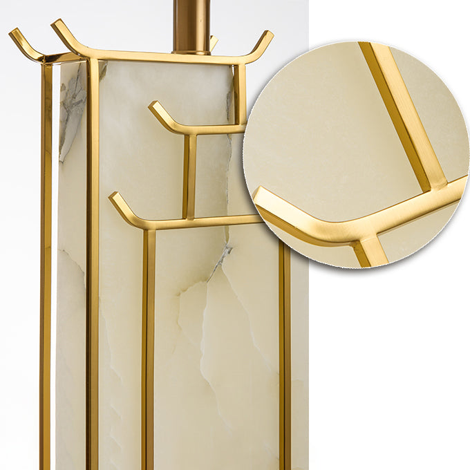 Fabric Square Marble Home Table Lamp