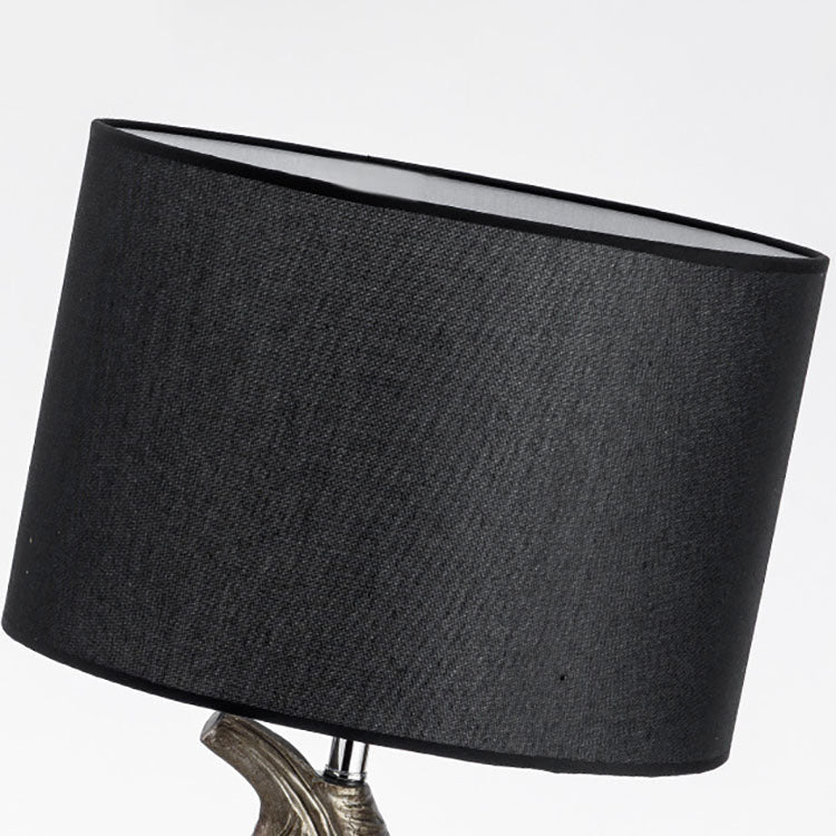 Cylinder Leaf Fabric Resin Table Lamp