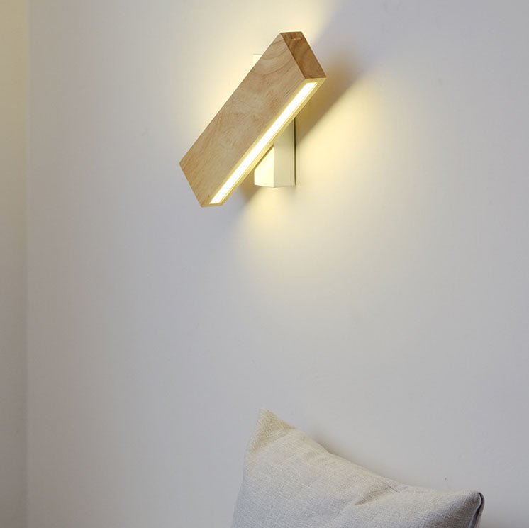 Log Rectangular Flat Rotatable Wall Lamp