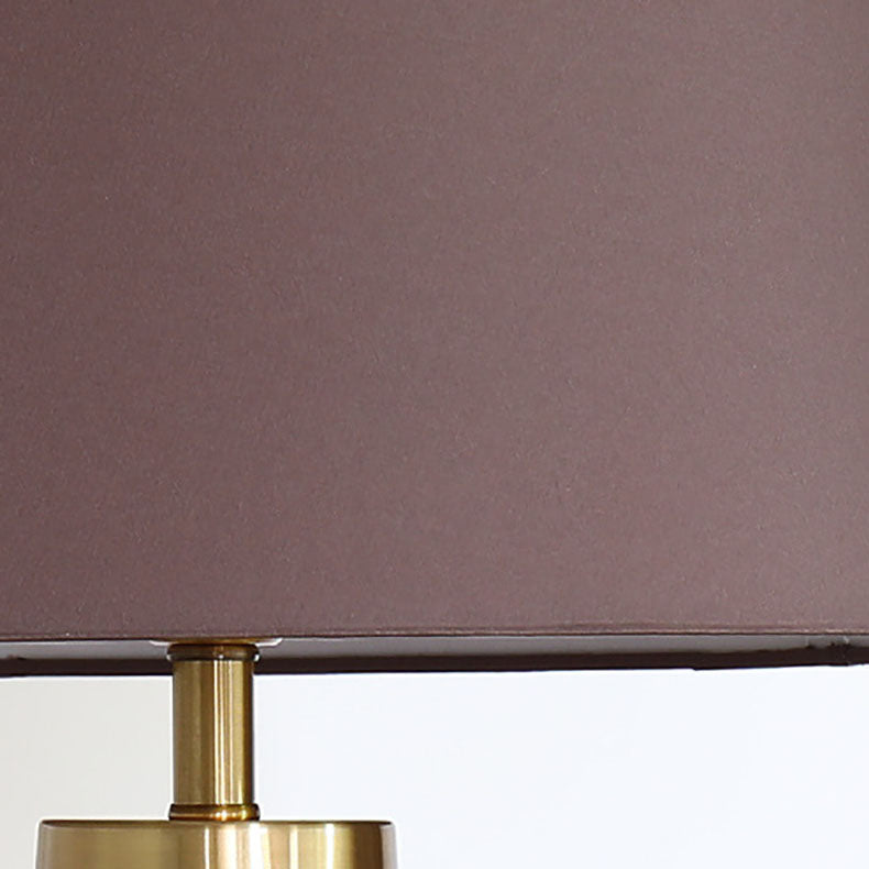 Lucite Vase Glass Fabric Table Lamp