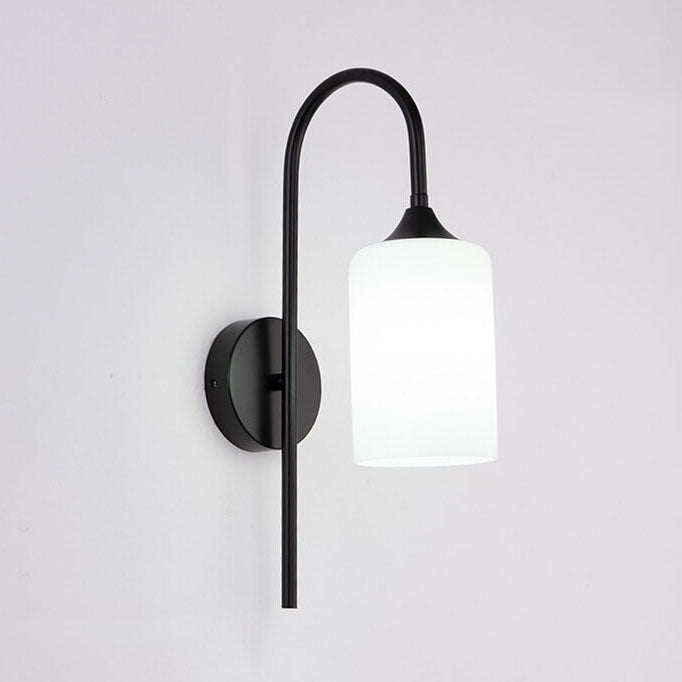 Glass Cylindrical Bending Arm Wall Lamp