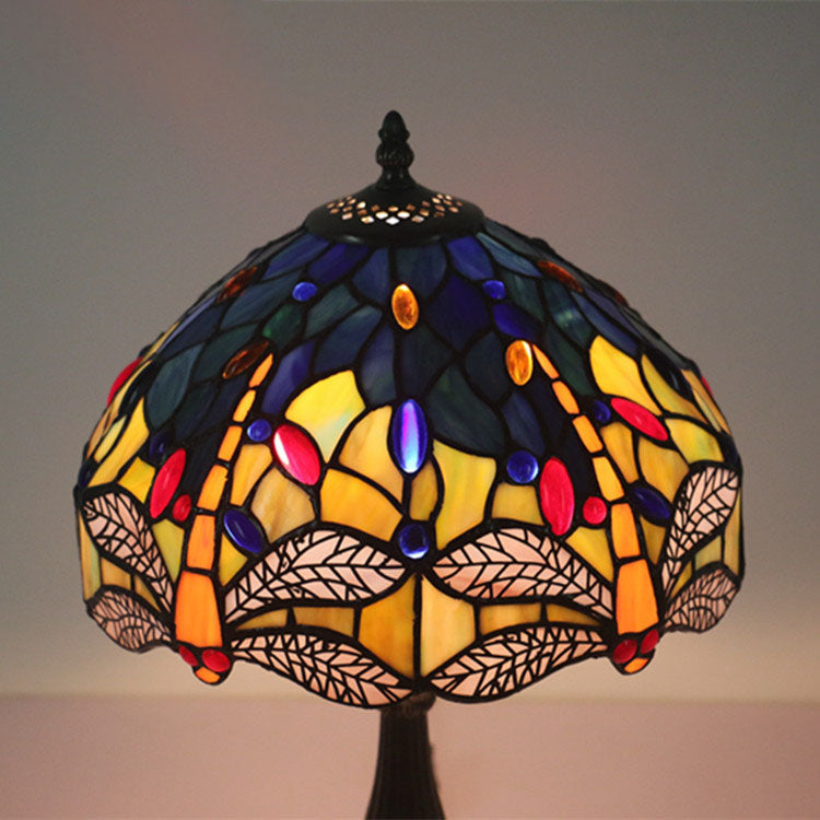 Stained Glass Dragonfly Living Table Lamp