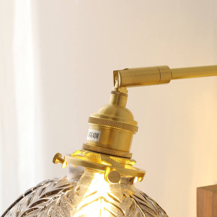 Textured Glass Round Ball Wall Lamp
