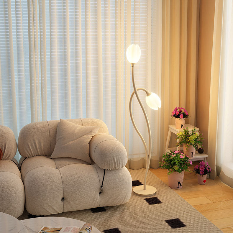 Tulip Iron Rolled Plastic Floor Lamp