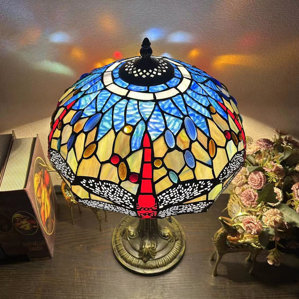 Metal Hardware Glass Semicircular Table Lamp