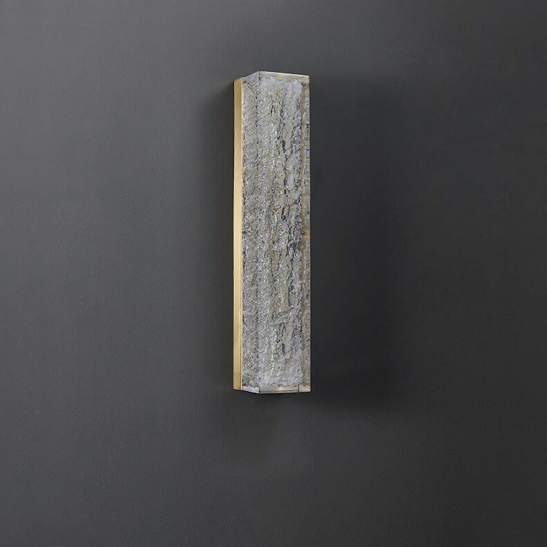 Brass Clear Resin Rectangular Wall Lamp