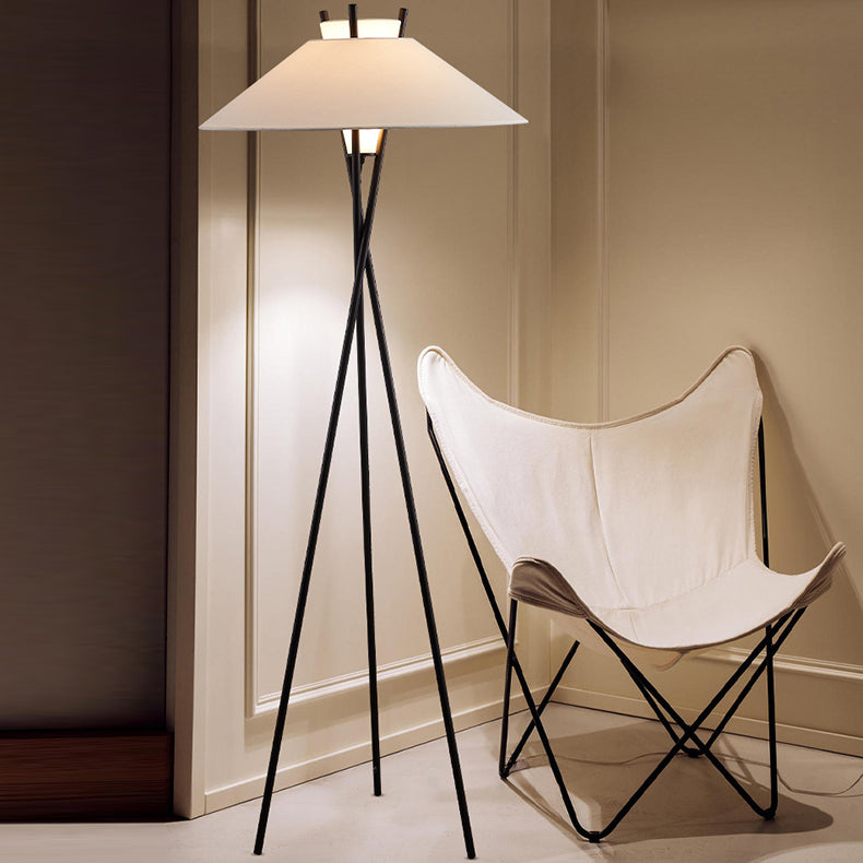 Contemporary Simplicity Semi-tapered Fabric Floor Lamp