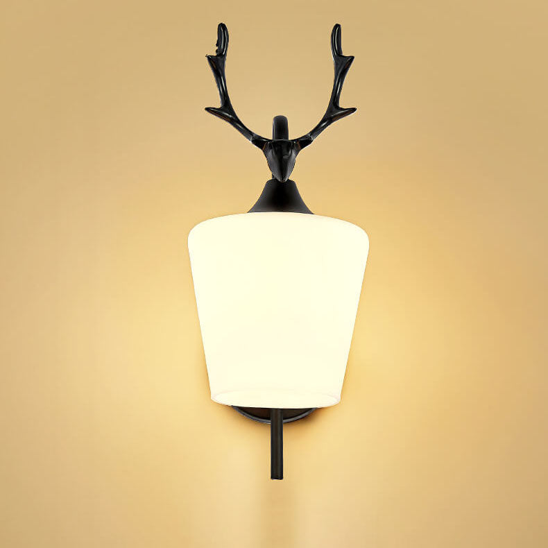 Antler Glass Cone Living Wall Lamp