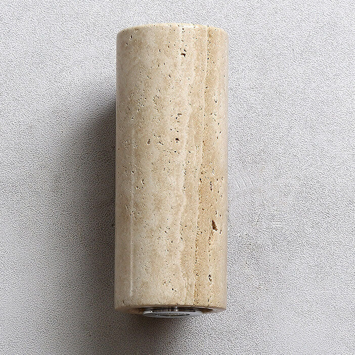Round Square Yellow Travertine Wall Lamp