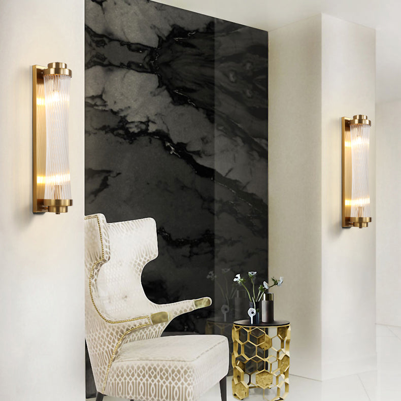 Iron Glass Cylinder Living 2-Light Wall Lamp