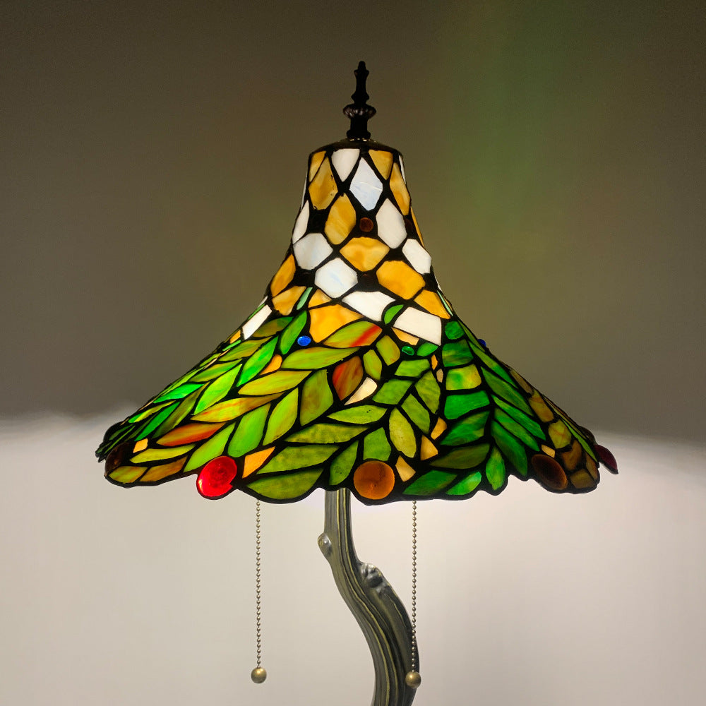 Alloy Glass Horn Flower 2-Light Table Lamp