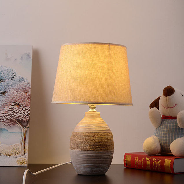 Fabric Ceramic Jar Table Lamp