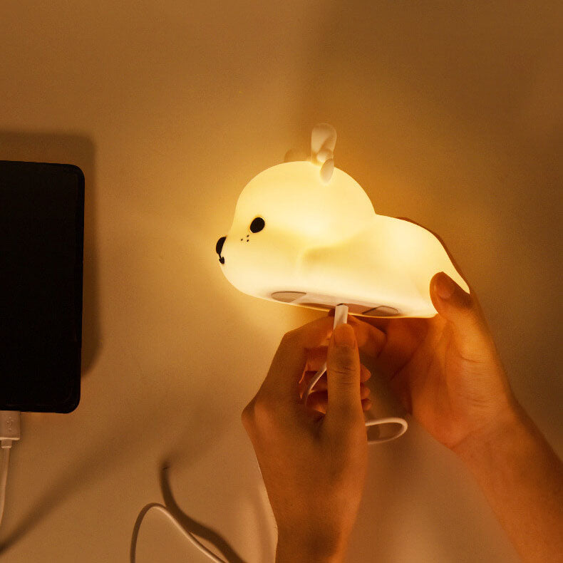 Deer-shaped Silicone Charging Night Table Lamp